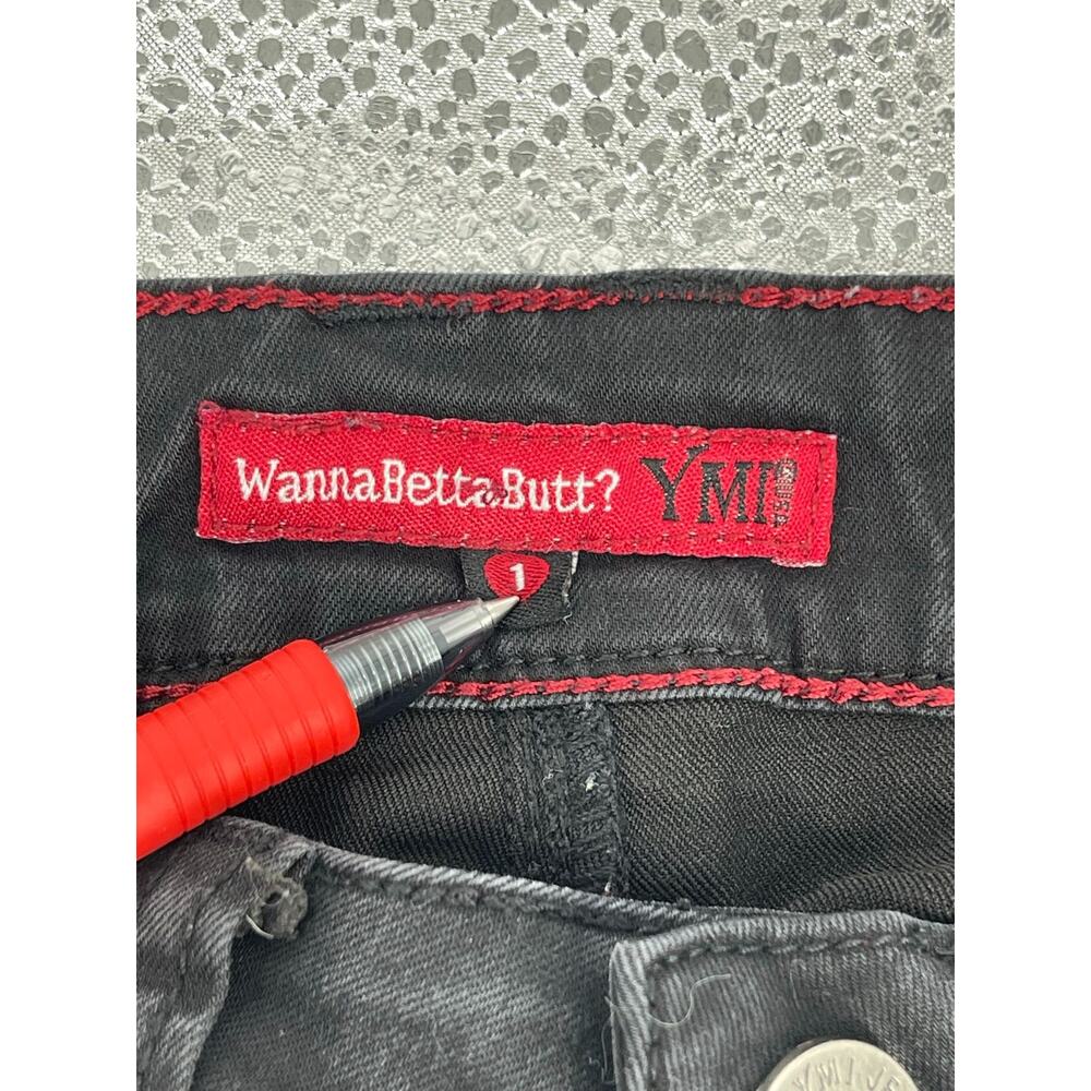 YMI Wanna Betta Butt Black Wash Denim Skinny Jeans Junior's Size 1 - Picture 7 of 8